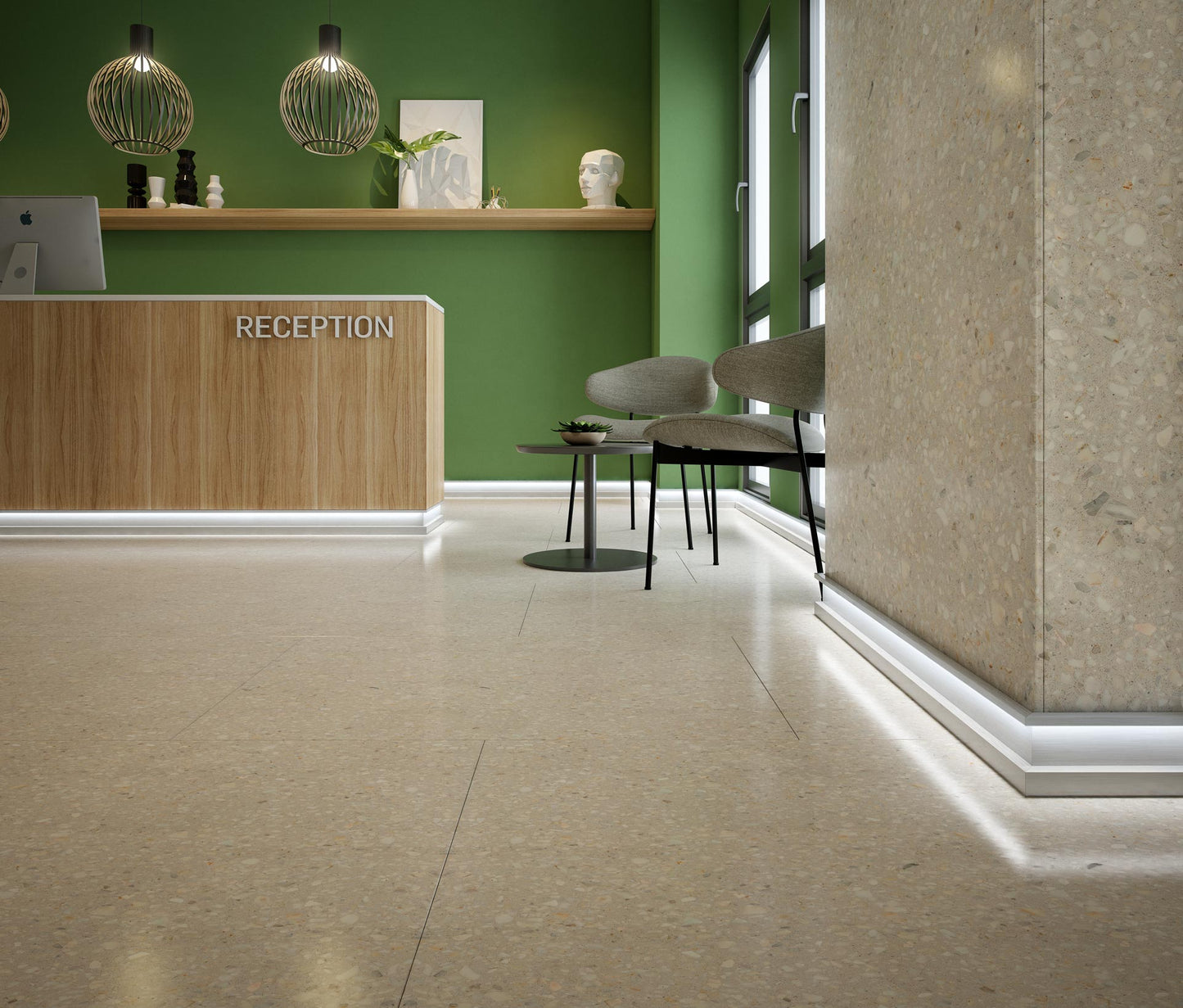 Plinta ALBA / ARGINTIE reversibila tip shadow gap din aluminiu Novorodapie Eclipse SP Emac