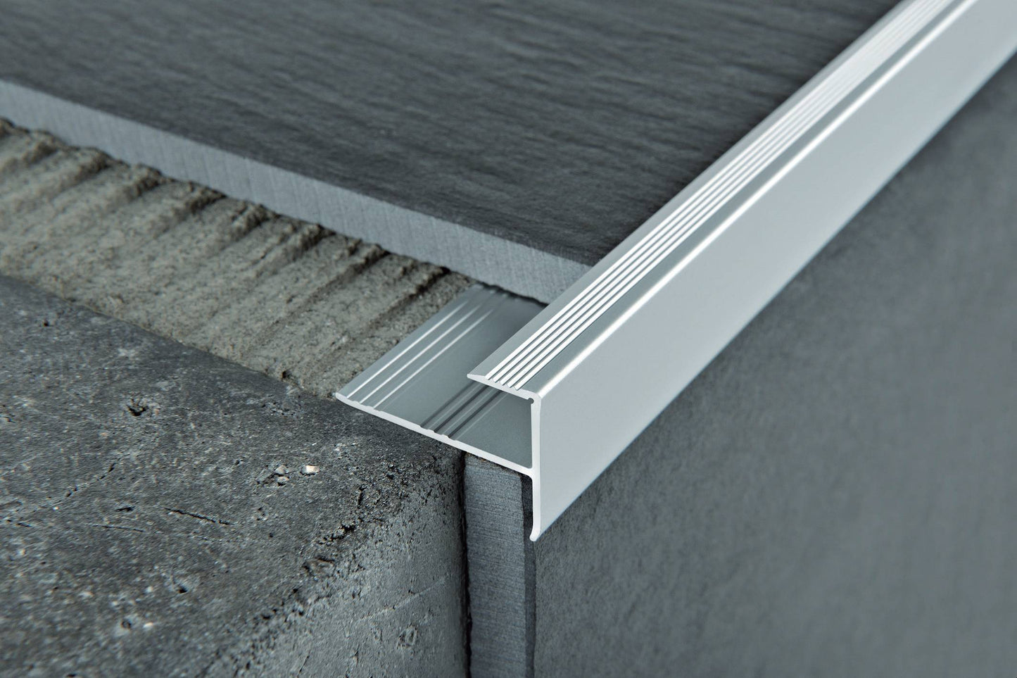 Profil aluminiu trepte lemn si gresie Prostep-PTSAA