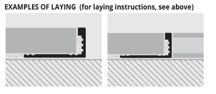 Schita montaj profil curbabil proterminal curve aluminiu