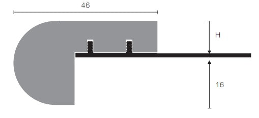 Schita profil treapta lemn stejar Stairtec-FW1