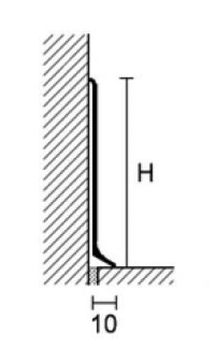 Schita tehnica plinta perete aurie Metal-Line gold
