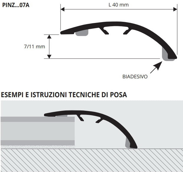 Sectiune Bagheta trecere parchet diferente de nivel Zero-Curve