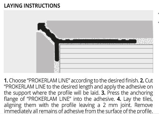 Profil invizibil aluminiu pentru mozaic si ceramica groasa – Prokerlam Line