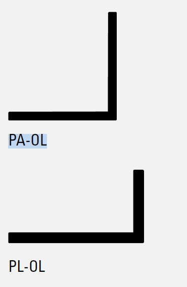 Cornier din aluminiu cu diferite latimi