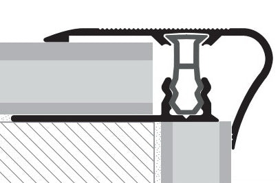 Sectiune montaj Profil treapta inovativ pentru parchet Style-Stair