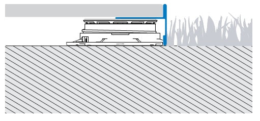 Sectiune montaj profil perimetral margini terasa Bordertec-BSR-A