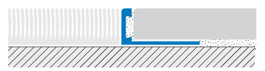 Sectiune montaj profil trecere alama Trimtec TR-ON