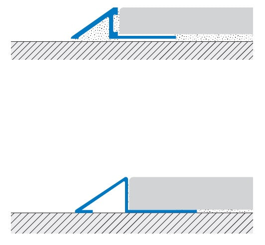 Sectiune montaj profil trecere Zerotec