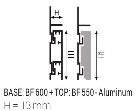 Sectiune plinta filomuro BF 600 ASN