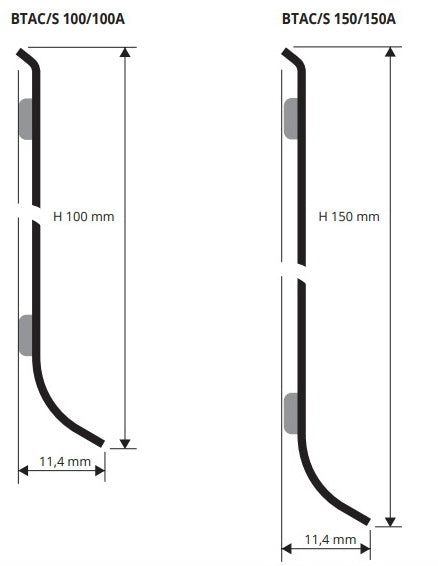 Sectiune produs Plinta inox inaltime mare 10cm Skirting BTAC-100