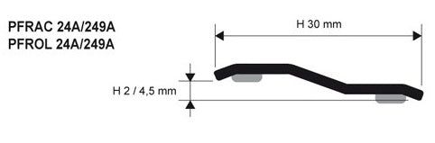 Sectiune produs Trecere alama tip Z diferente nivel mici Profloor 24