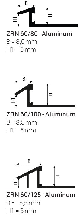 Sectiune profil trecere aluminiu Zerotec ZRN60