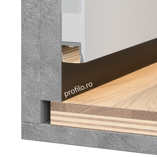 Plinta Shadow Gap cu led retrasa neagra