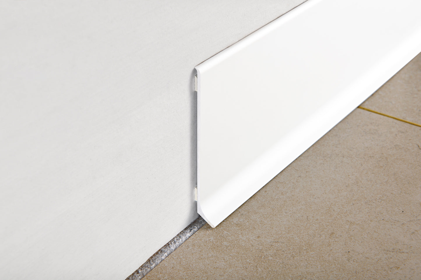 Plinta aluminiu alba inalta Skirting BTA-01 inaltime 8cm si 10cm