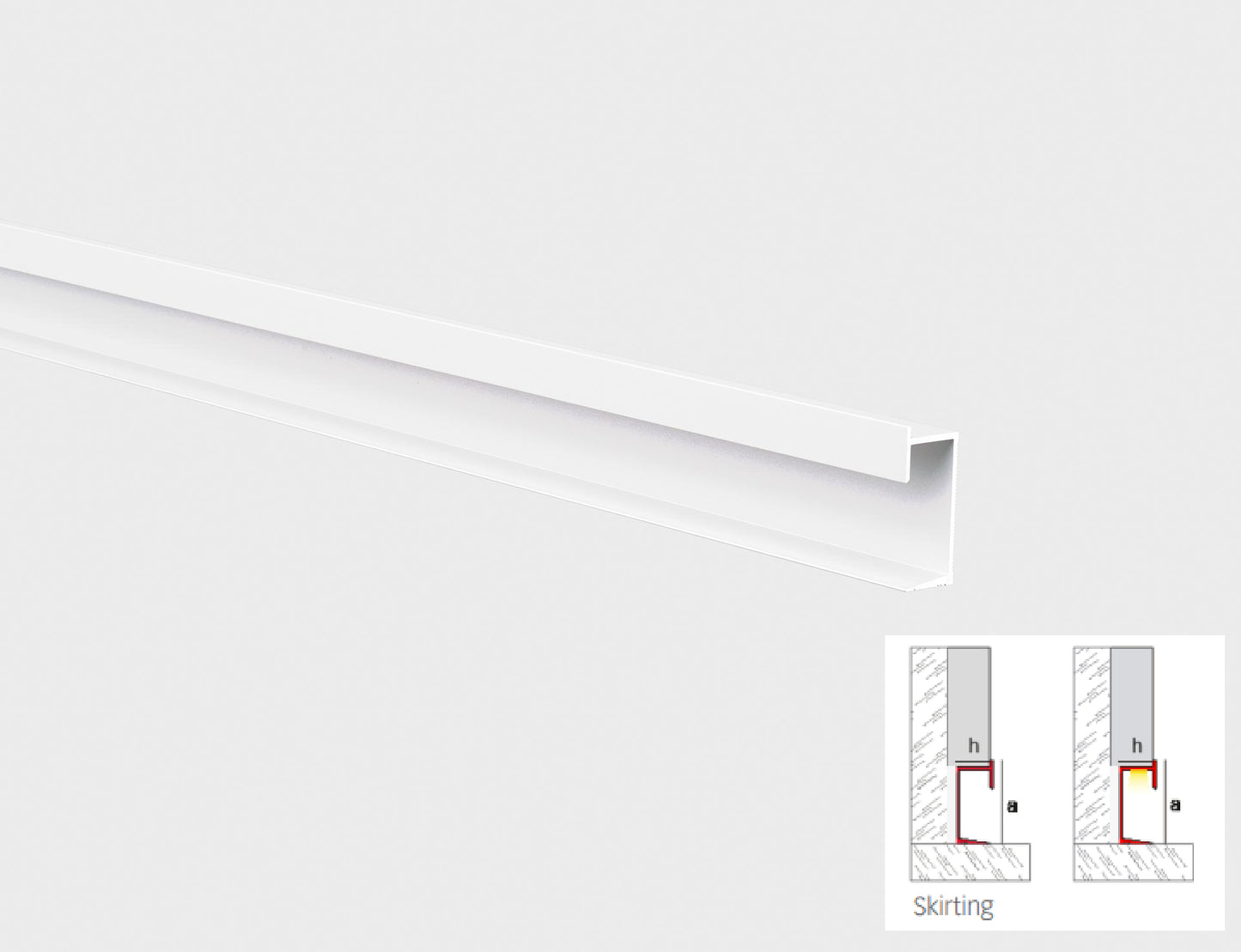 Profil alb tip shadow gap cu led pt. tavane si pardoseli Novotri Eclipse Emac