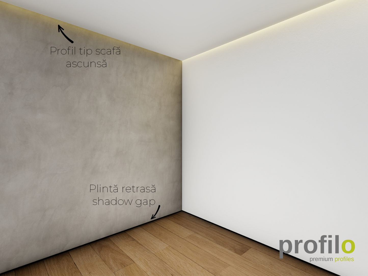 Profil negru realizare nuturi la tavane tip shadow-gap PS130 A54