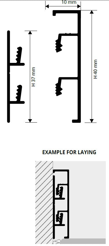 Plinta aluminiu alba H=4cm -Proskirting List