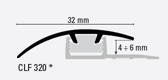 Profil trecere pentru SPC si LVT Multiclip CLF320 nuante lemn