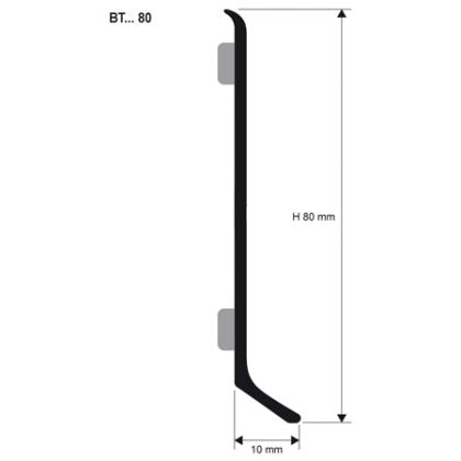 Plinta aluminiu perete cu inaltimea de 8cm – Skirting80 BTAA80