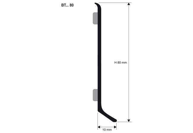 Plinta aluminiu cupru periat inaltime 8cm Skirting 80 BTRS80