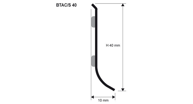 Plinta minimalista inox lucios Progress Skirting 40 BTAC