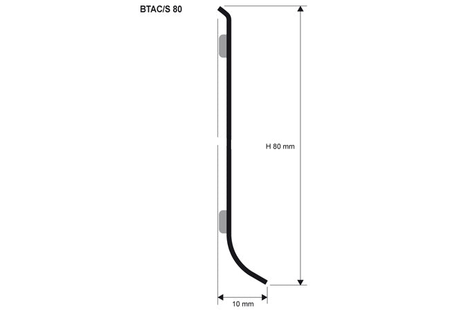 Plinta inox lucios cu inaltimea 8cm Skirting 80 BTAC