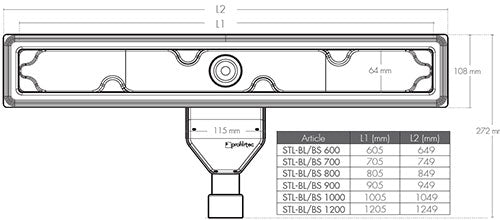 Rigola auriu mat dus walk-in Showertec STL C AO