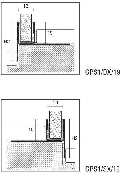 Profil inox negru fixare sticla dus cu aripa de compensare GPS 1