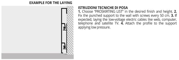 Plinta aluminiu alba inalta 8cm- Proskirting List 80