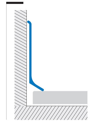 Plinta alba din aluminiu pentru perete BA – AM11