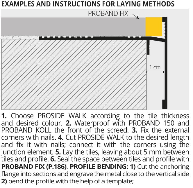 Profil de capat din aluminiu antracit pentru terase si alei Proside Walk