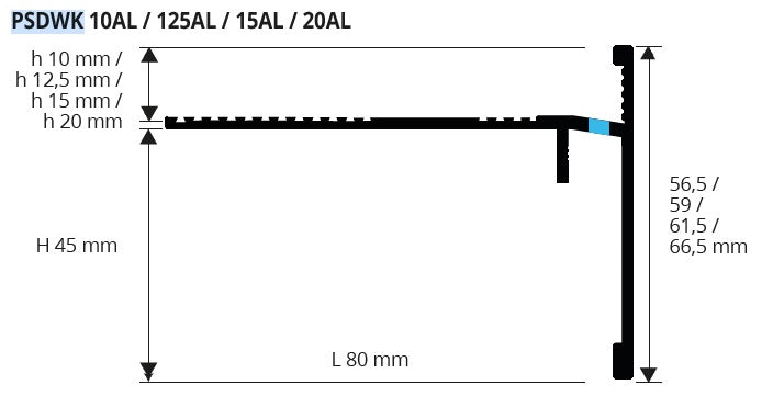 Profil de capat din aluminiu antracit pentru terase si alei Proside Walk