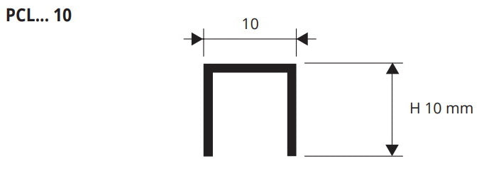 Insertie U din alama periata Procanal PCLOS10