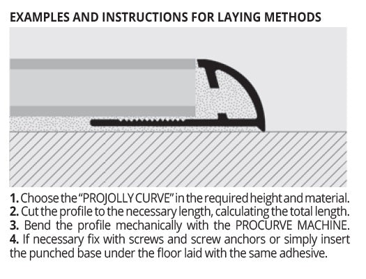 Bagheta trecere flexibila alama naturala Projolly Curve