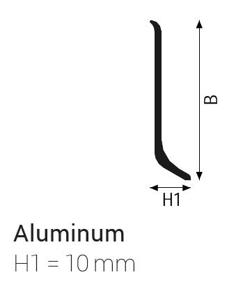 Plinta aluminiu Profilitec Battiscopa BA450ASN