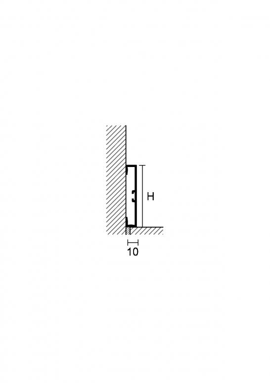 Plinta antracit din aluminiu Profilpas Metal Line 89 ancient grey