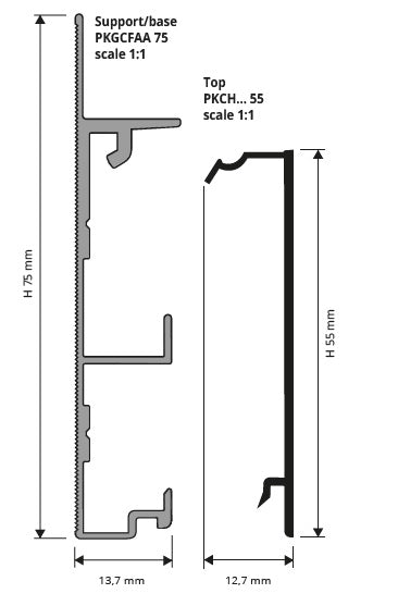 Plinta aluminiu periat Proskirting Channel