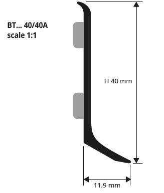 Plinta eleganta aluminiu argintiu periat BTBS