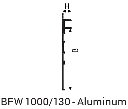 Plinta aluminiu pentru gips carton Plano BFW1000/130AN