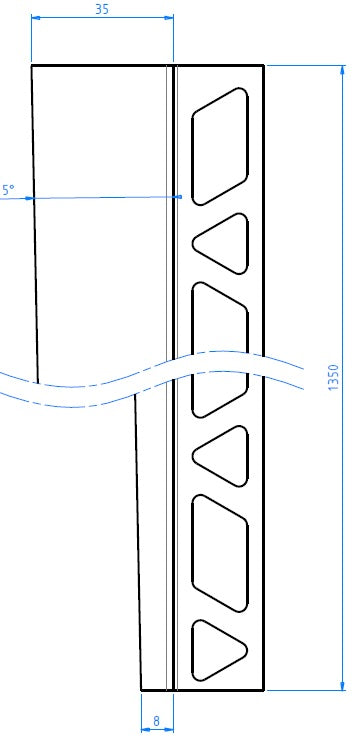 Profil conic inox periat pentru spatiu dus STKR-IS135 pardoseala perete