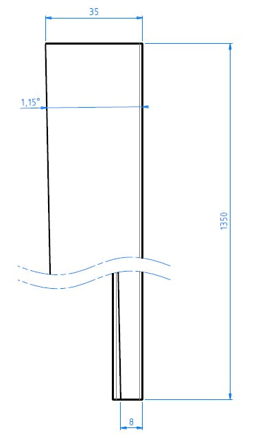 Profil fixare sticla dus cu aripa de compensare inox STKPV