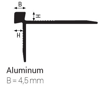 Profil colt treapta pentru placi subtiri 3mm Stairtec FVT