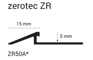 Sectiune profil trecere aluminiu rampa Zerotec ZR50